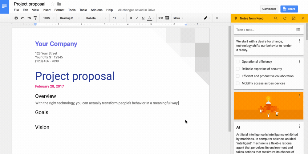 New- Google Keep Is Now Integrated with Google Docs