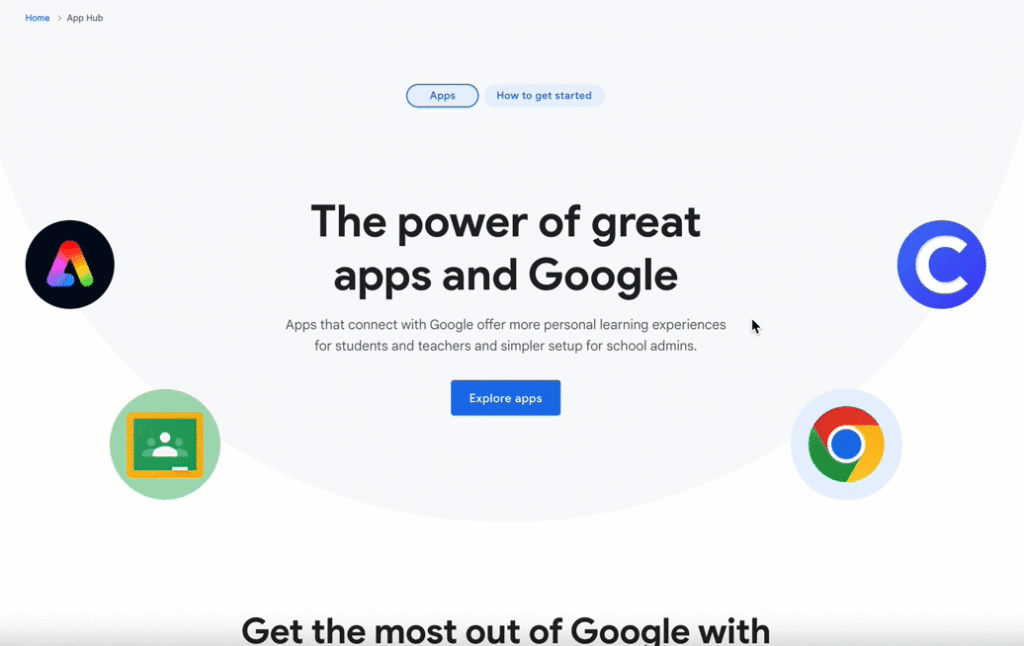 Google for education app hub