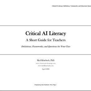 Critical AI Literacy Vs AI Literacy: A Short Guide for Teachers