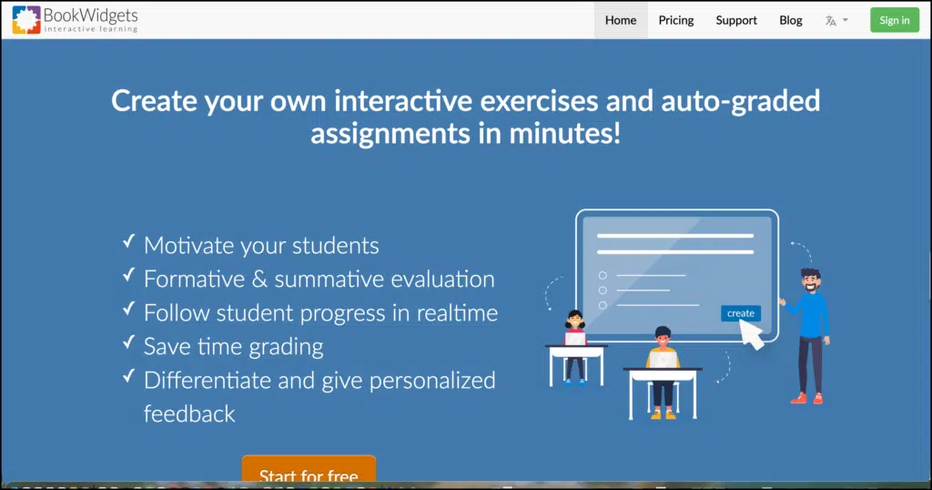 bookwidget interface