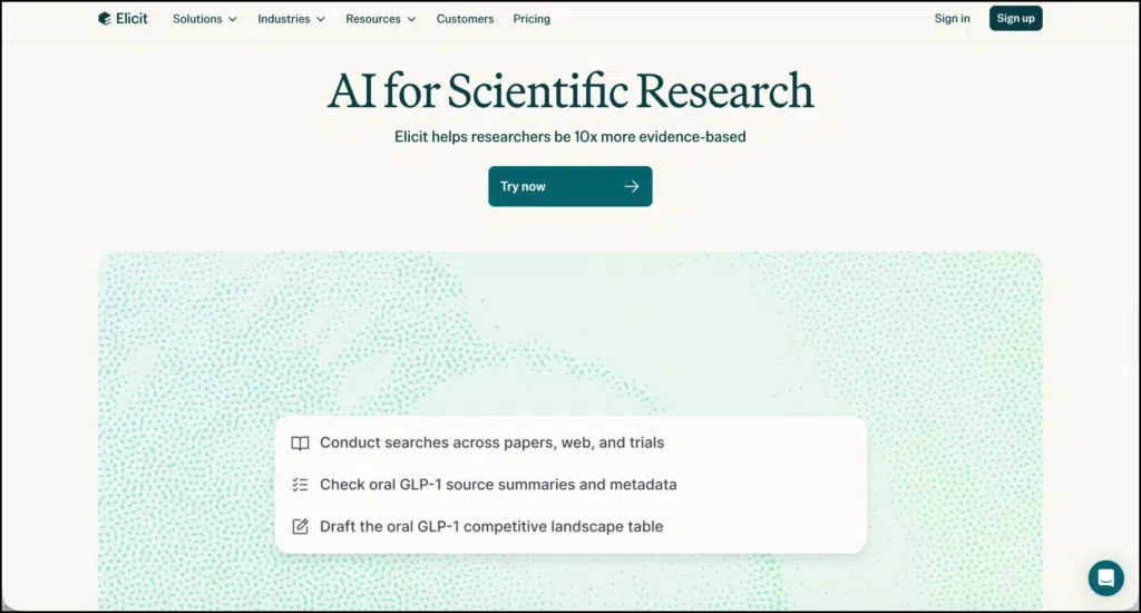 elicit screenshot