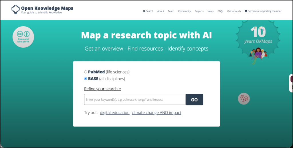 open knowledge maps screenshot
