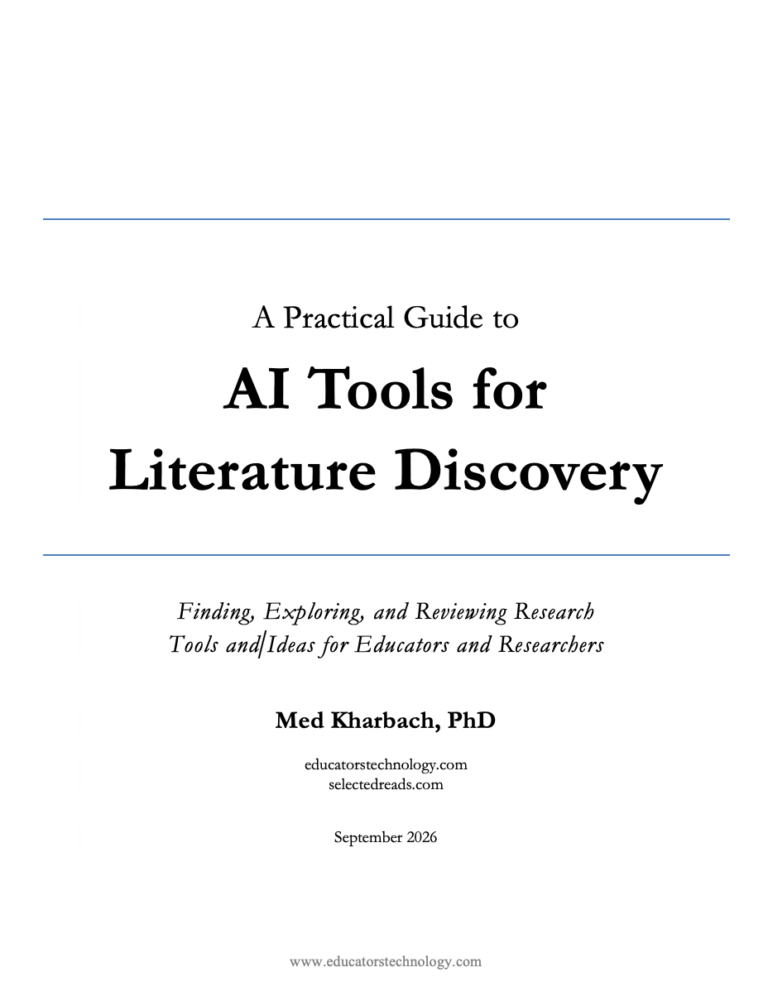 AI Tools for Literature Discovery: A Practical Research Guide