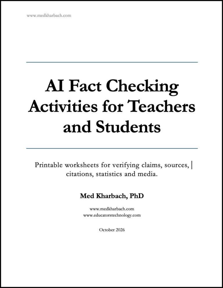 12 AI Fact Checking Activities for Teachers and Students: A Printable Classroom Guide