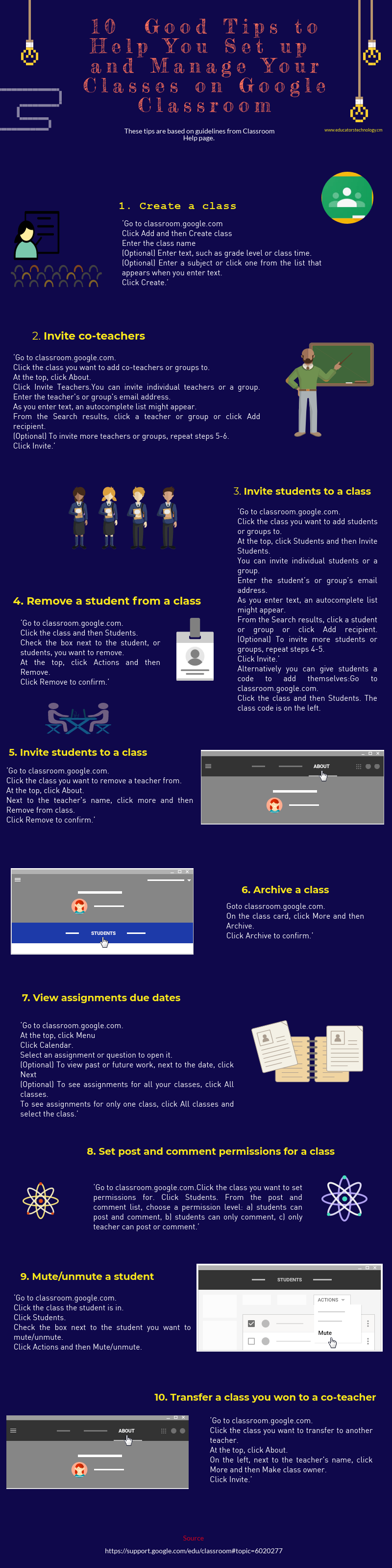 10  Good Tips to Help You Set up  and Manage Your Classes on Google Classroom