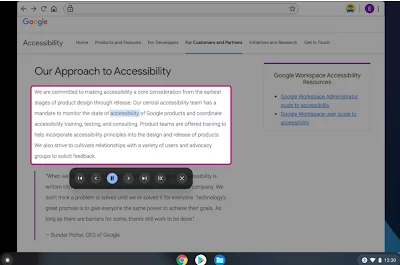 Chromebook accessibility features