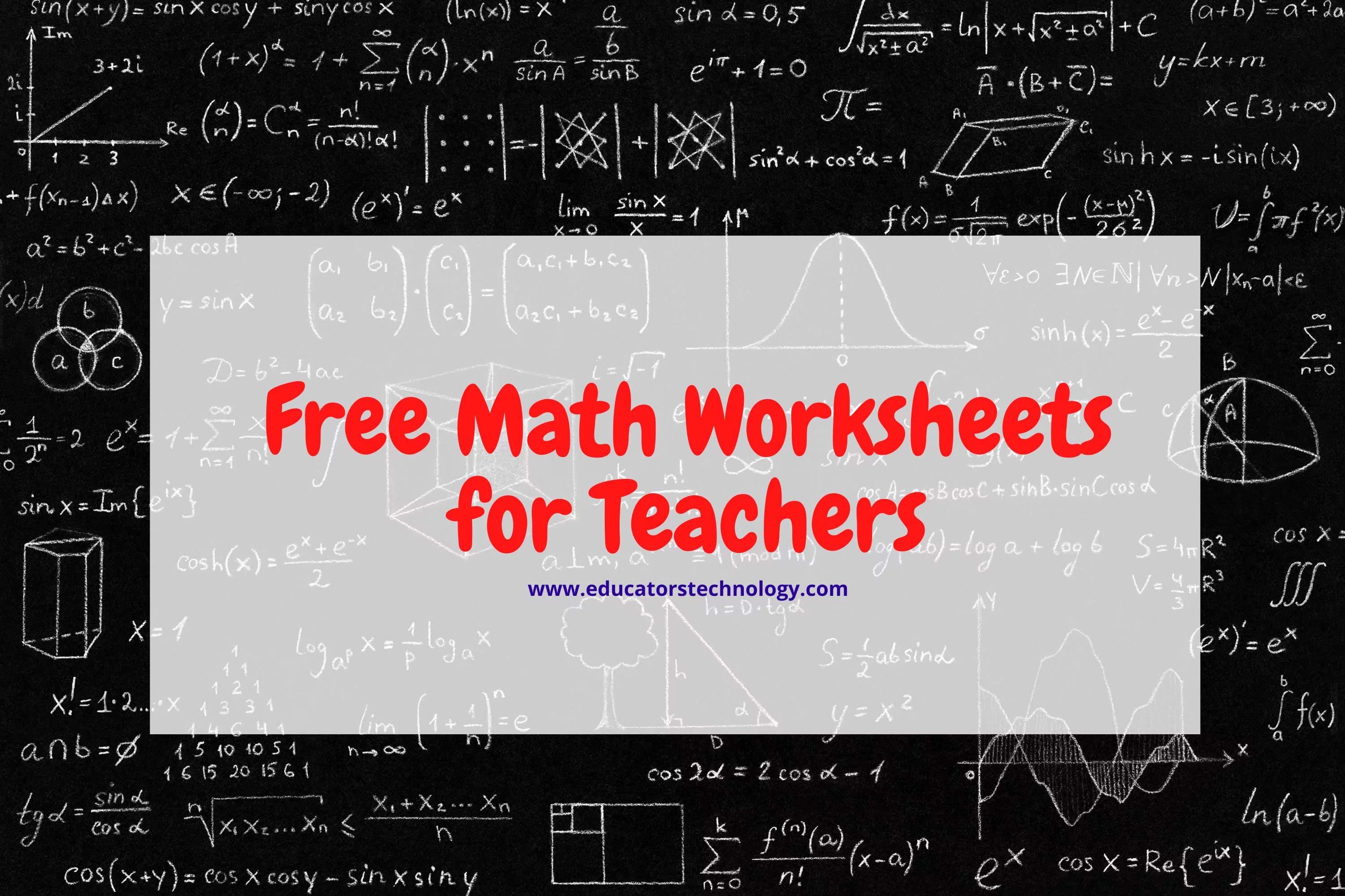 Math worksheets resources