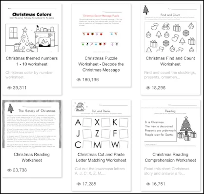 Christmas worksheets