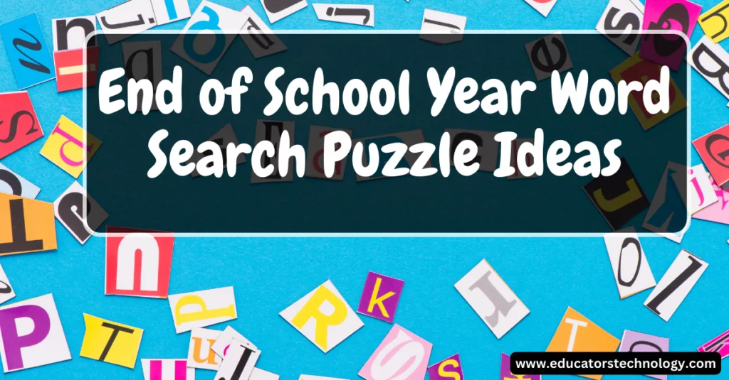 End of School Year Puzzle Ideas