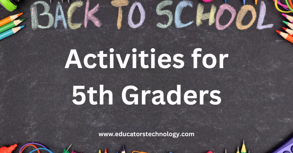 5th Grade First Day of School Activities