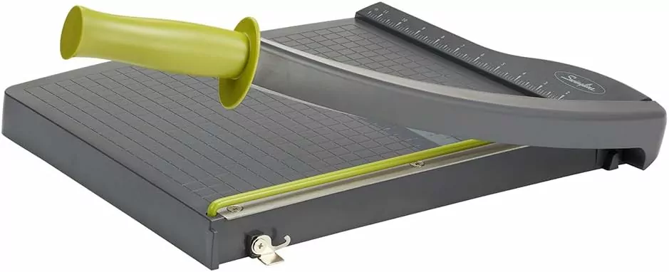 Swingline Guillotine Paper Cutter Heavy Duty, 12 inch Paper Cutting Board with Guard Rail, Blade Lock, Cuts Up to 10 Sheets, Professional Manual
