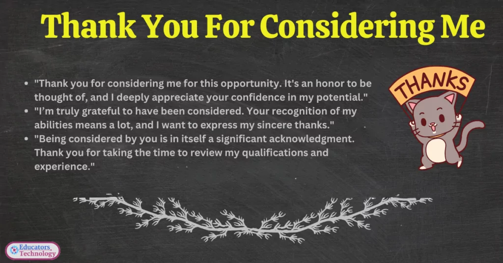 Different Ways to Say Thank You for The Consideration